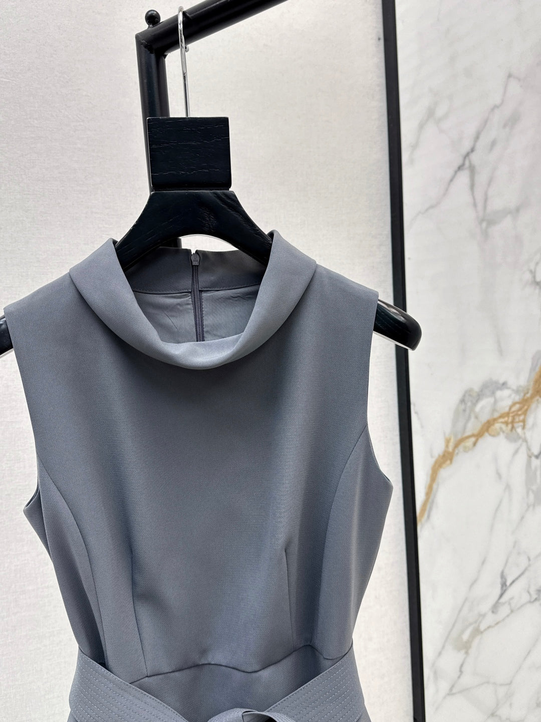 CD New Stand collar belt dress