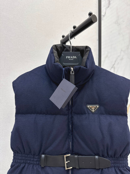 Pra New belt waist vest down jacket
