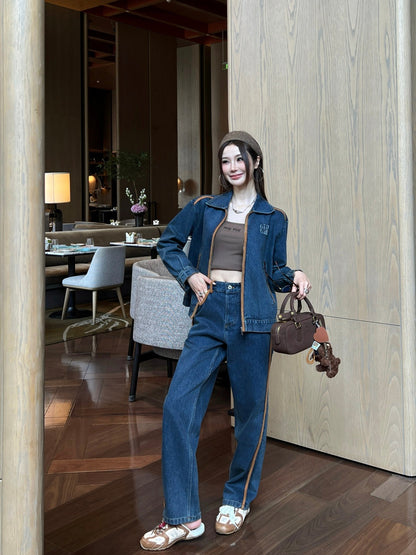 Miu New patchwork leather jeans