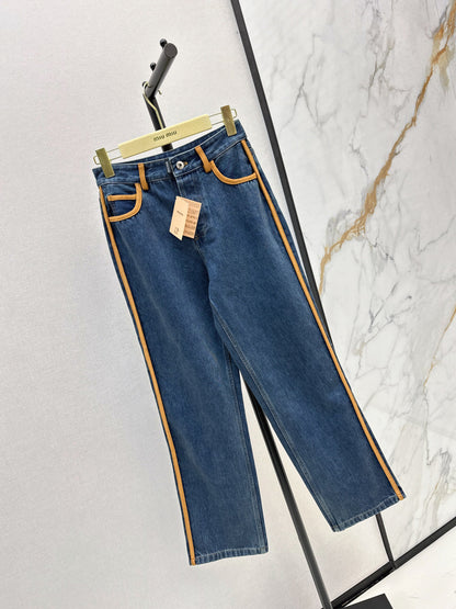Miu New patchwork leather jeans