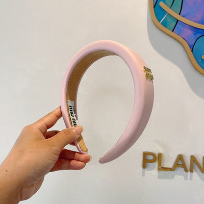 Miu New style sheepskin custom headband with metal letters