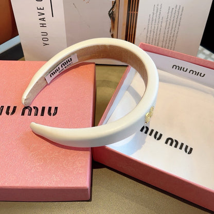Miu New style sheepskin custom headband with metal letters