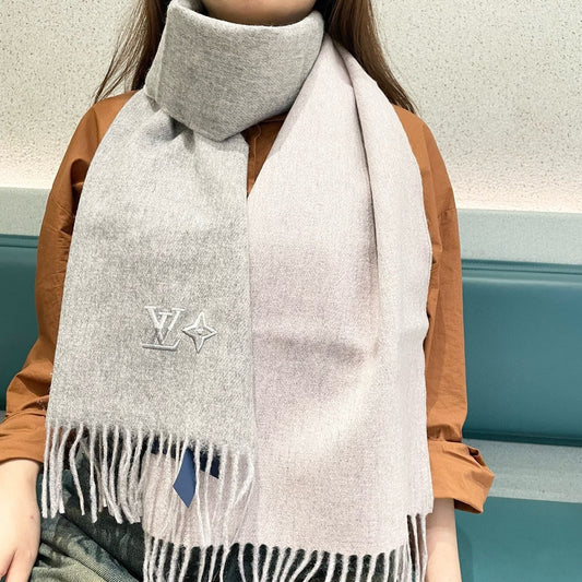 Louis classic striped plaid cashmere scarf