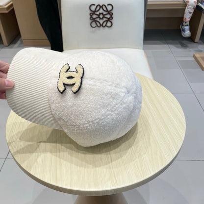 Chan Lamb wool and corduroy brim baseball cap