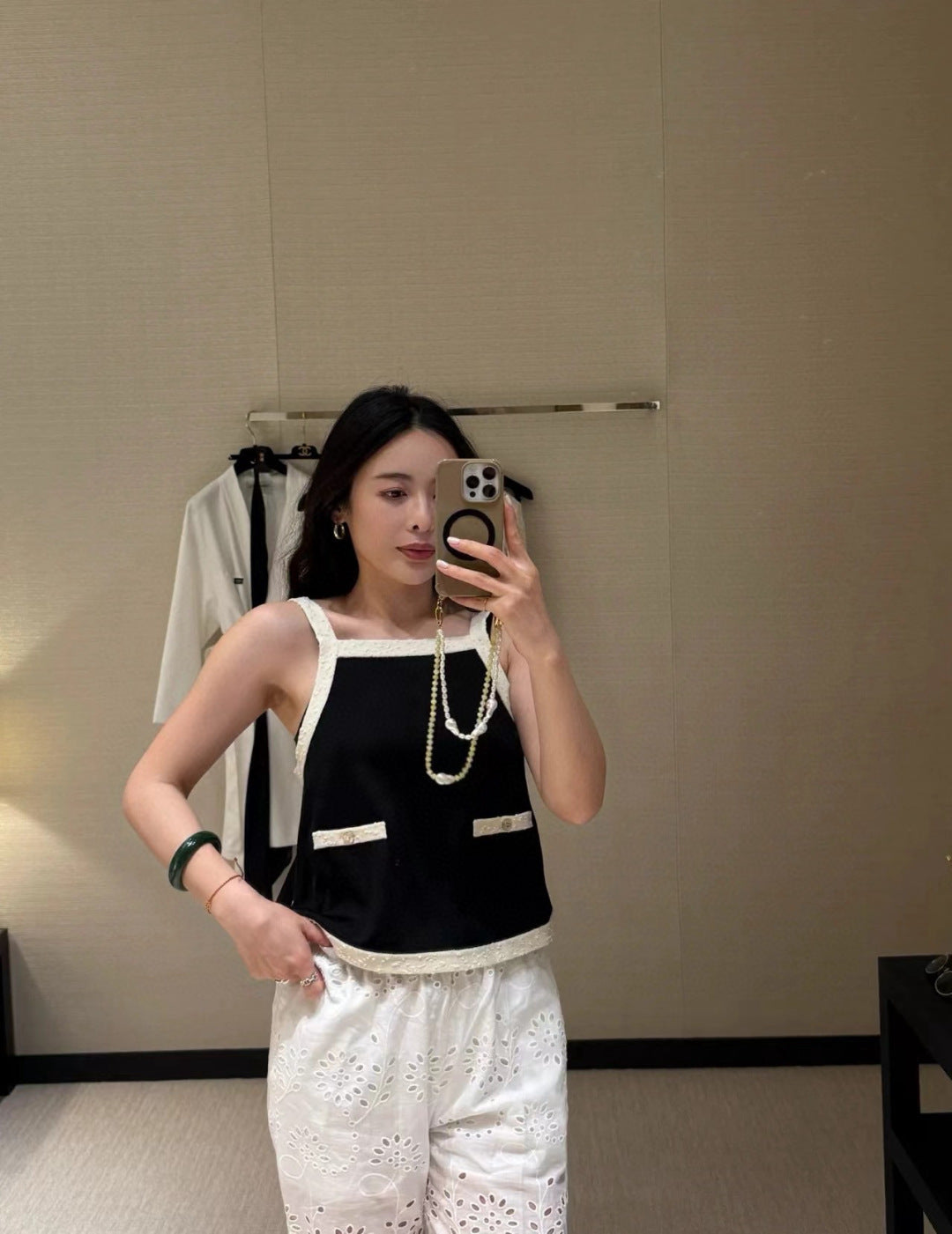 Chan New Contrast color suspenders