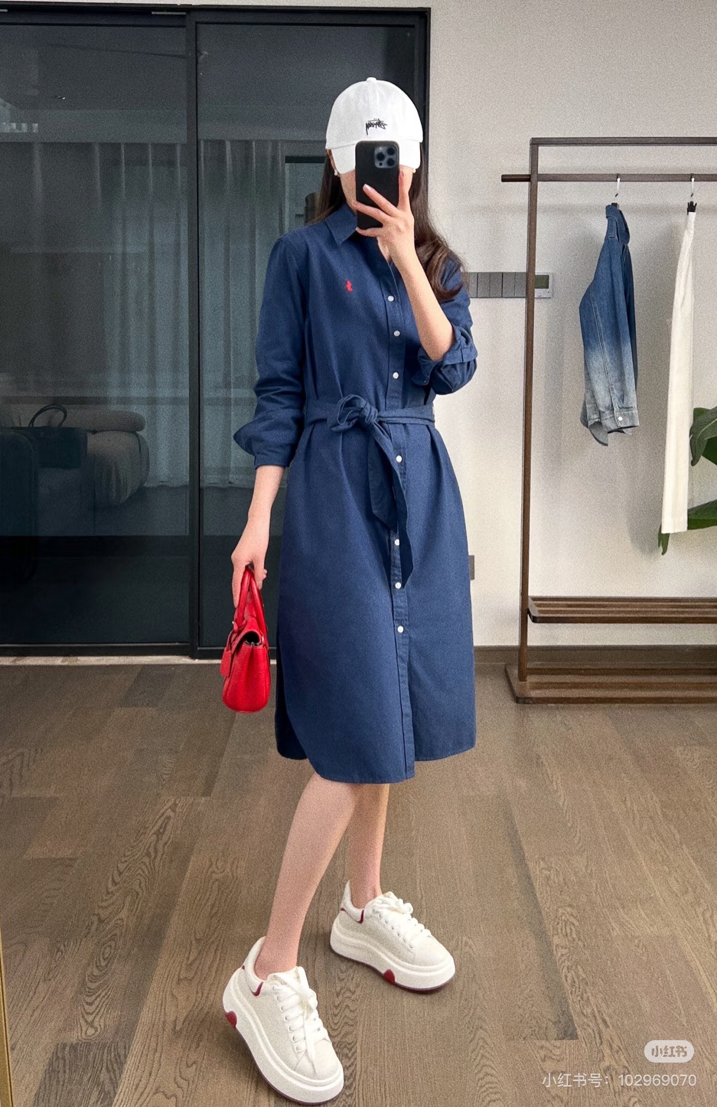 Ra1 NEW embroidered shirt dress